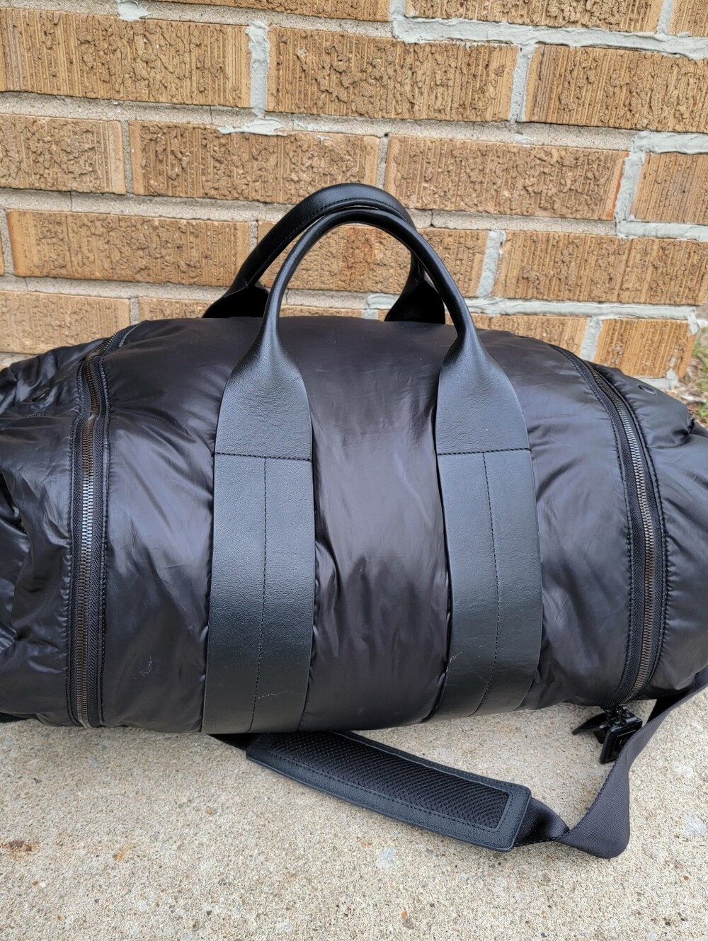 Caraa Remus Black Nylon Leather Large Duffle - Picture 6 of 16